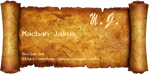 Machan Jakus névjegykártya